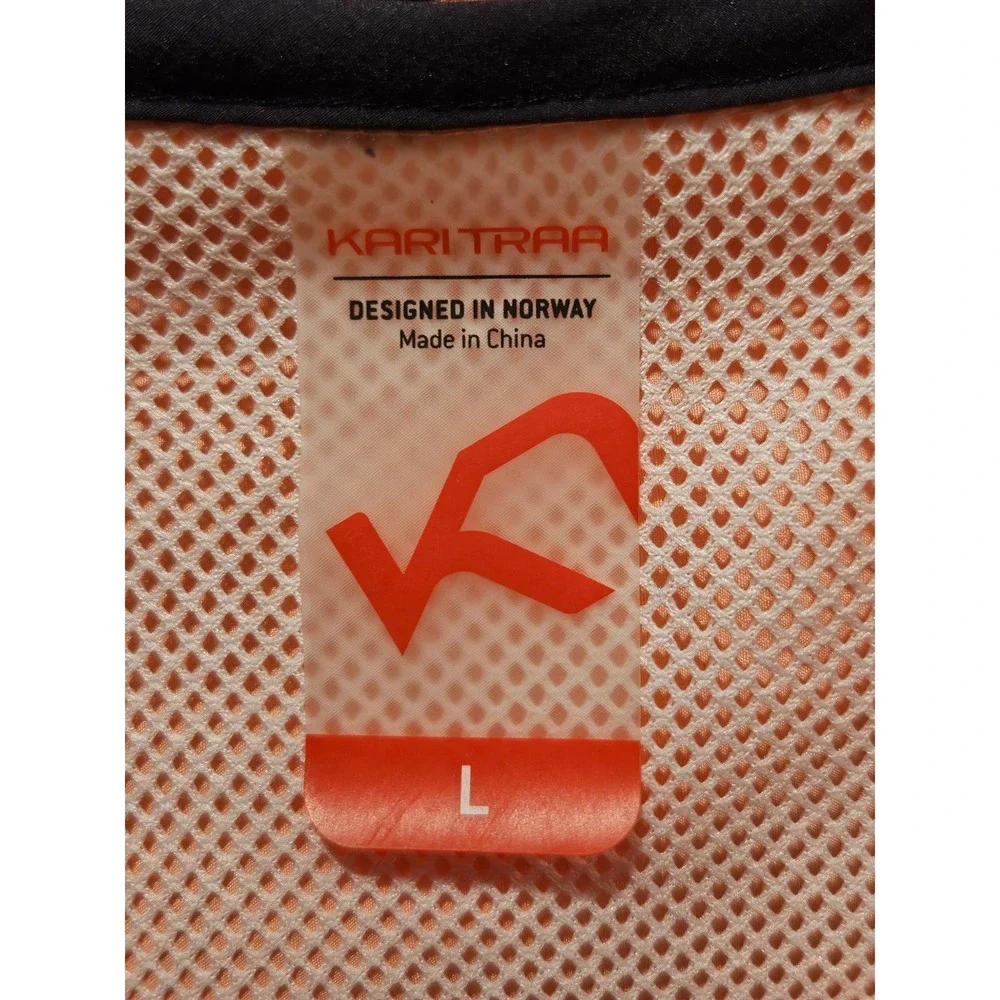 Kari Traa Marte Women's Lightweight Hooded Windbreaker Jacket Coral Black Size L